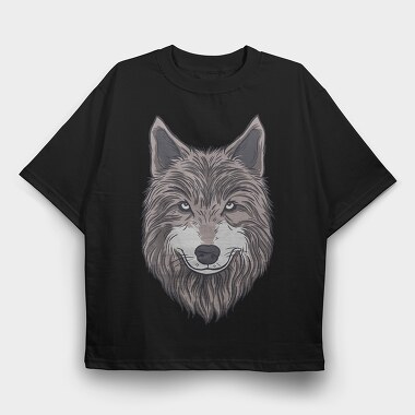 Wolf Portrait 1, Tricou Oversize Barbati (Unisex)