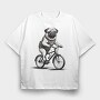 Pug Bike, Tricou Oversize Barbati (Unisex)