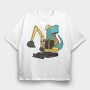 Dinosaurexcavator, Tricou Oversize Barbati (Unisex)