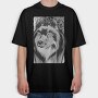 Wolf Portrait 2, Tricou Oversize Barbati (Unisex)