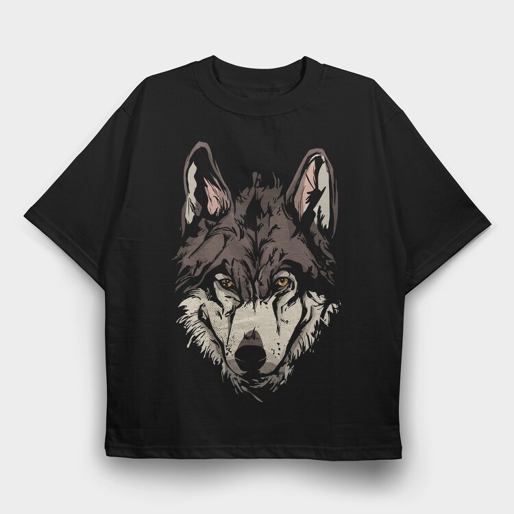 Wolf Portrait 3, Tricou Oversize Barbati (Unisex)