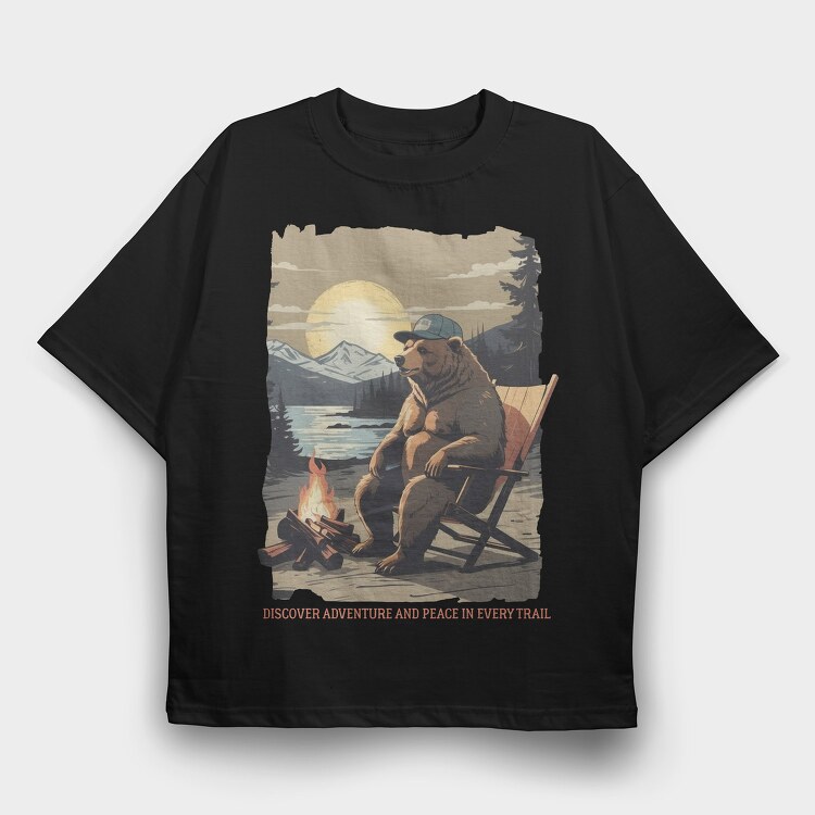 Discover Adventure and Peace in Every Trail, Tricou Oversize Barbati (Unisex)