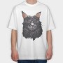 Maine Cat Portrait, Tricou Oversize Barbati (Unisex)