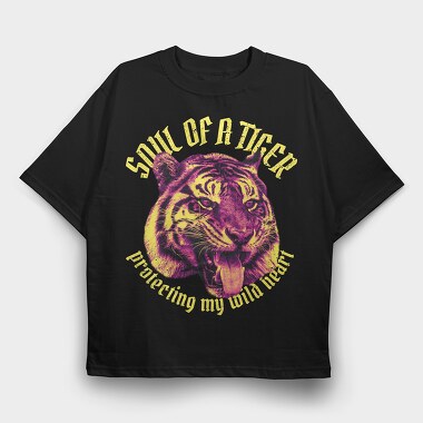 Soul of a Tiger, Tricou Oversize Barbati (Unisex)