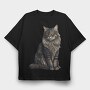 Maine Coon Cat, Tricou Oversize Barbati (Unisex)