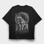 Wolf Rune, Tricou Oversize Barbati (Unisex)