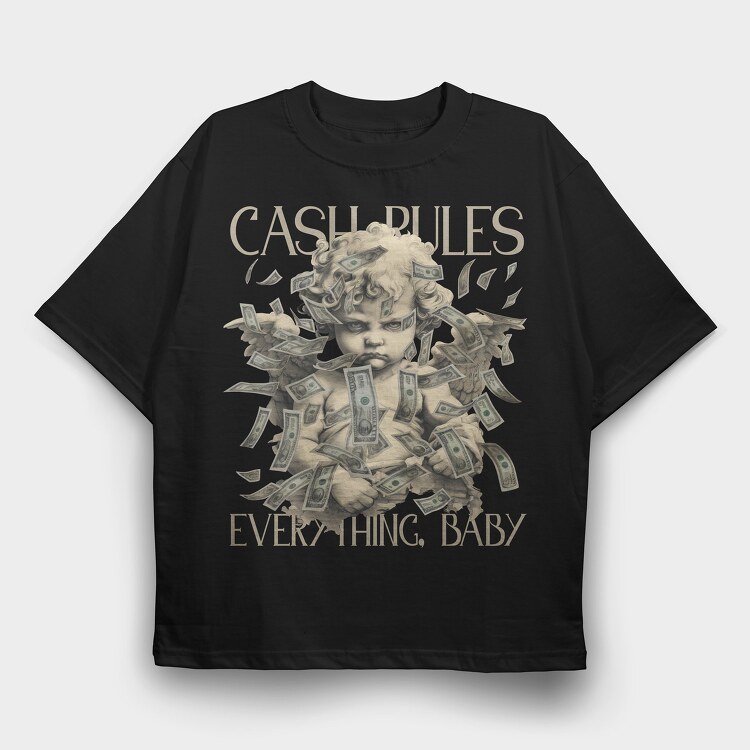 Cash Rules, Tricou Oversize Barbati (Unisex)