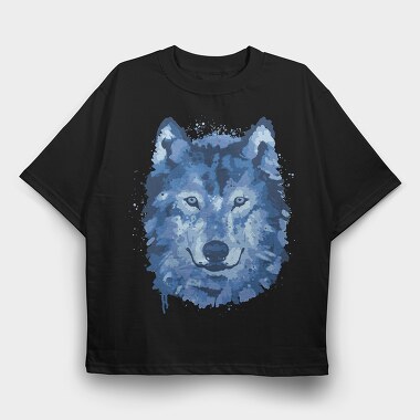Wolf Splattered, Tricou Oversize Barbati (Unisex)