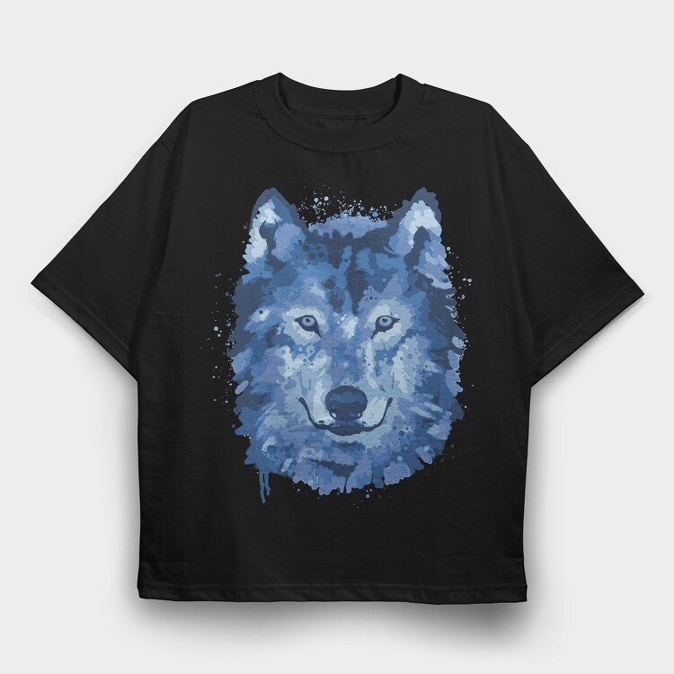 Wolf Splattered, Tricou Oversize Barbati (Unisex)