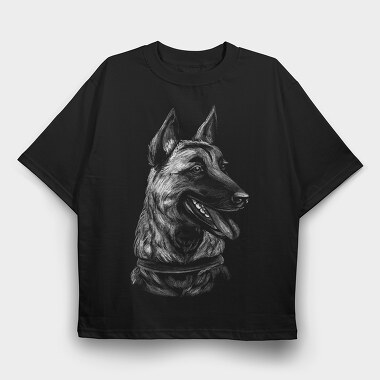 Malinois Belga Dog, Tricou Oversize Barbati (Unisex)