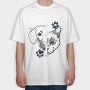 Dog and Cat Heartbeat, Tricou Oversize Barbati (Unisex)