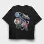 Space Dog Earth, Tricou Oversize Barbati (Unisex)