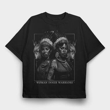 Woman Warriors Wolf, Tricou Oversize Barbati (Unisex)