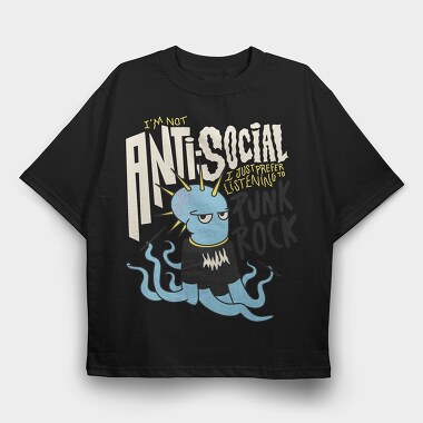 Punk Rock Octopus, Tricou Oversize Barbati (Unisex)
