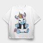 Punk Unicorn Middle Finger, Tricou Oversize Barbati (Unisex)