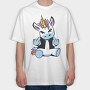 Punk Unicorn Middle Finger, Tricou Oversize Barbati (Unisex)