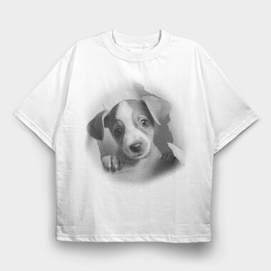 Puppy Coming Out, Tricou Oversize Barbati (Unisex)
