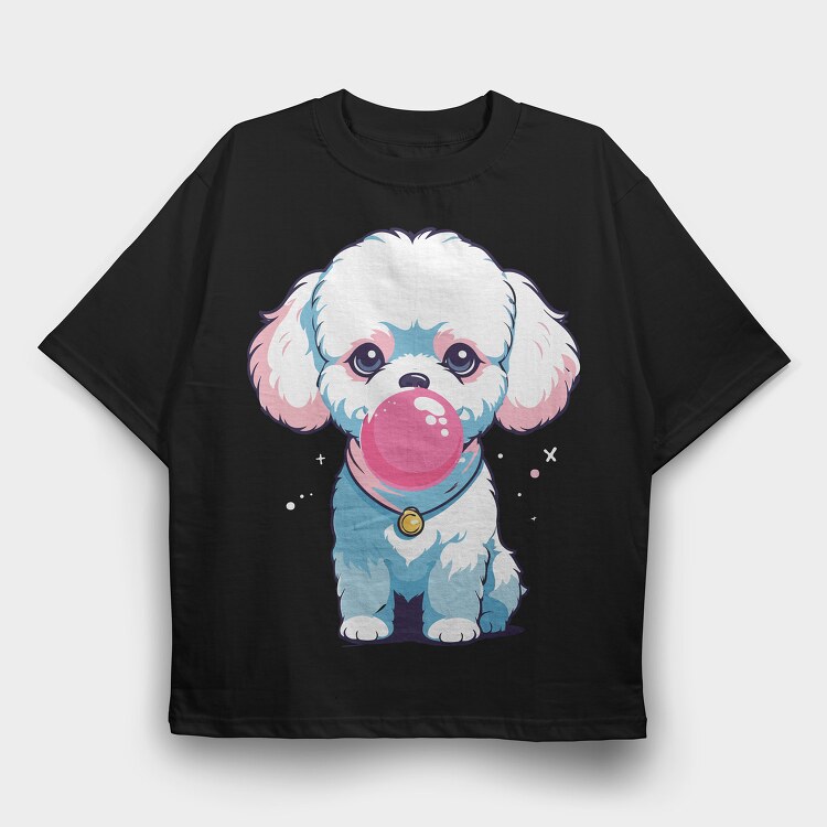 Dog Bubblegum, Tricou Oversize Barbati (Unisex)