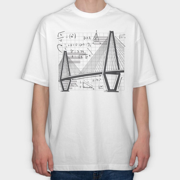 Math Bridgegrid, Tricou Oversize Barbati (Unisex)