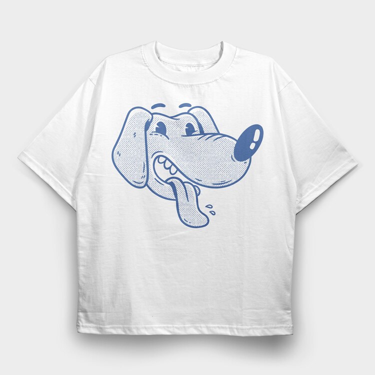 Dog Cartoon, Tricou Oversize Barbati (Unisex)