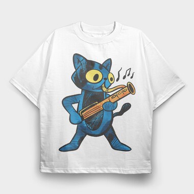 Cat Bassoon, Tricou Oversize Barbati (Unisex)