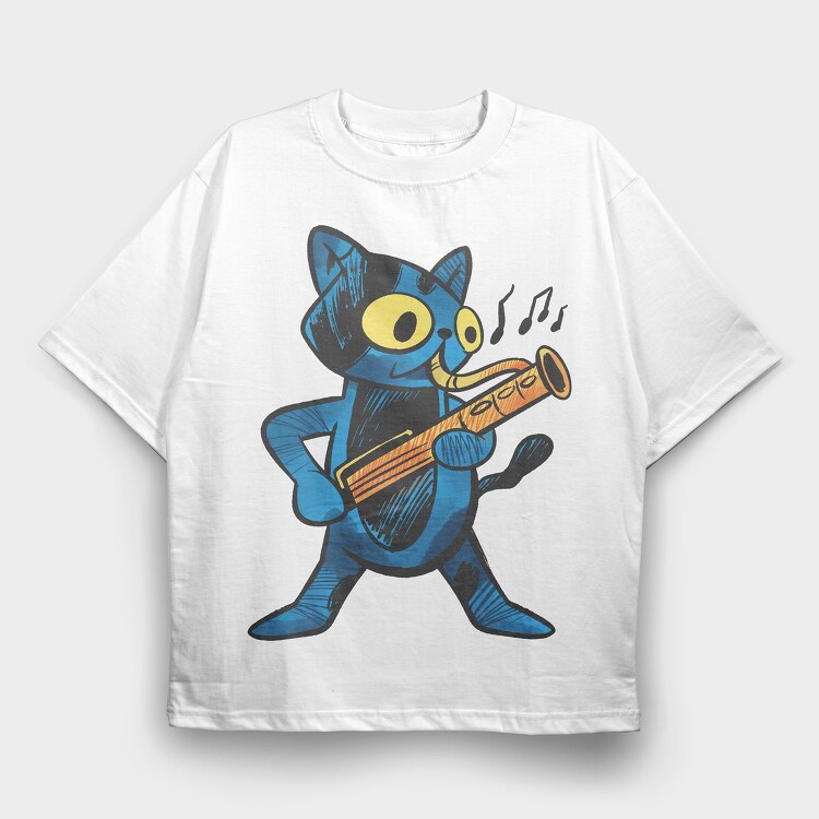 Cat Bassoon, Tricou Oversize Barbati (Unisex)