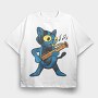 Cat Bassoon, Tricou Oversize Barbati (Unisex)