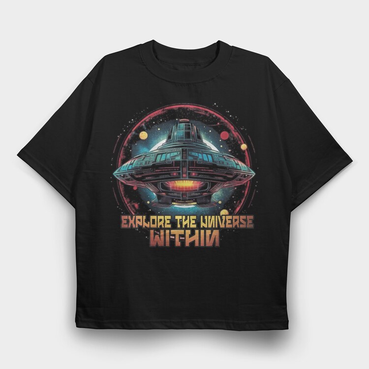 Spacecship Universe Within, Tricou Oversize Barbati (Unisex)