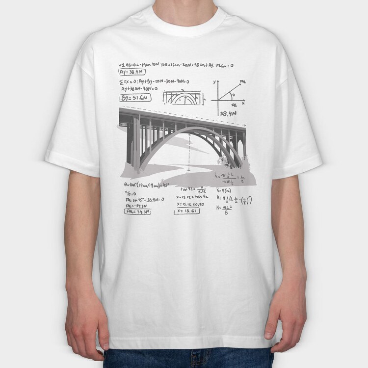 Mathbridge, Tricou Oversize Barbati (Unisex)