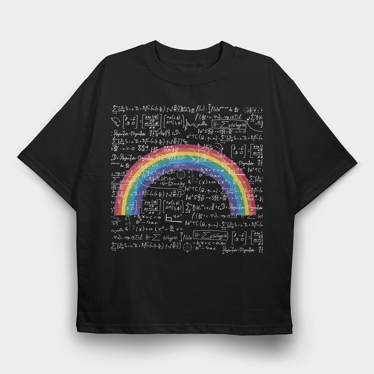 Maths Rainbow, Tricou Oversize Barbati (Unisex)