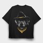 Dog Cowboy Realistic Color, Tricou Oversize Barbati (Unisex)