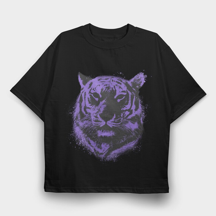 Purple Tiger, Tricou Oversize Barbati (Unisex)