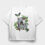 Cat Butterfly, Tricou Oversize Barbati (Unisex)