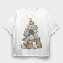 Cat Christmas Tree, Tricou Oversize Barbati (Unisex)