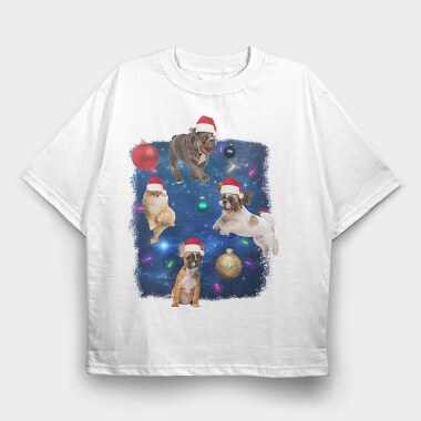 Xmas Dogs, Tricou Oversize Barbati (Unisex)