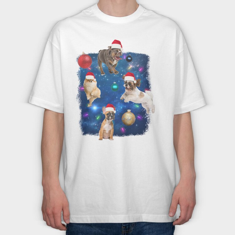 Xmas Dogs, Tricou Oversize Barbati (Unisex)