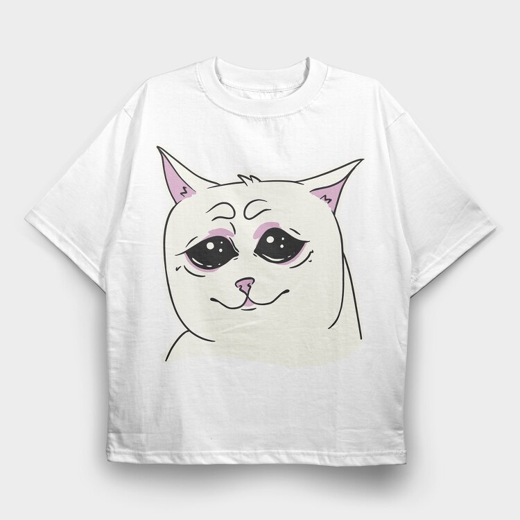 Cat Crying, Tricou Oversize Barbati (Unisex)