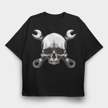 Mechanic Skull Wrench, Tricou Oversize Barbati (Unisex)
