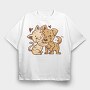 Cat Dog Hug, Tricou Oversize Barbati (Unisex)