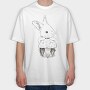 Rabbit and Mushroom, Tricou Oversize Barbati (Unisex)