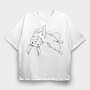 Rabbit Middle Finger, Tricou Oversize Barbati (Unisex)
