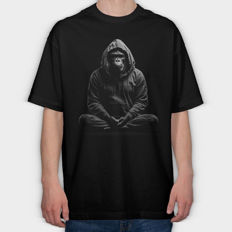Meditating Gorilla, Tricou Oversize Barbati (Unisex)