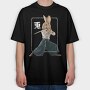 Rabbit Ninja, Tricou Oversize Barbati (Unisex)