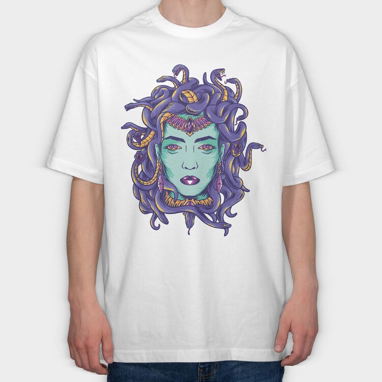 Medusa Face, Tricou Oversize Barbati (Unisex)