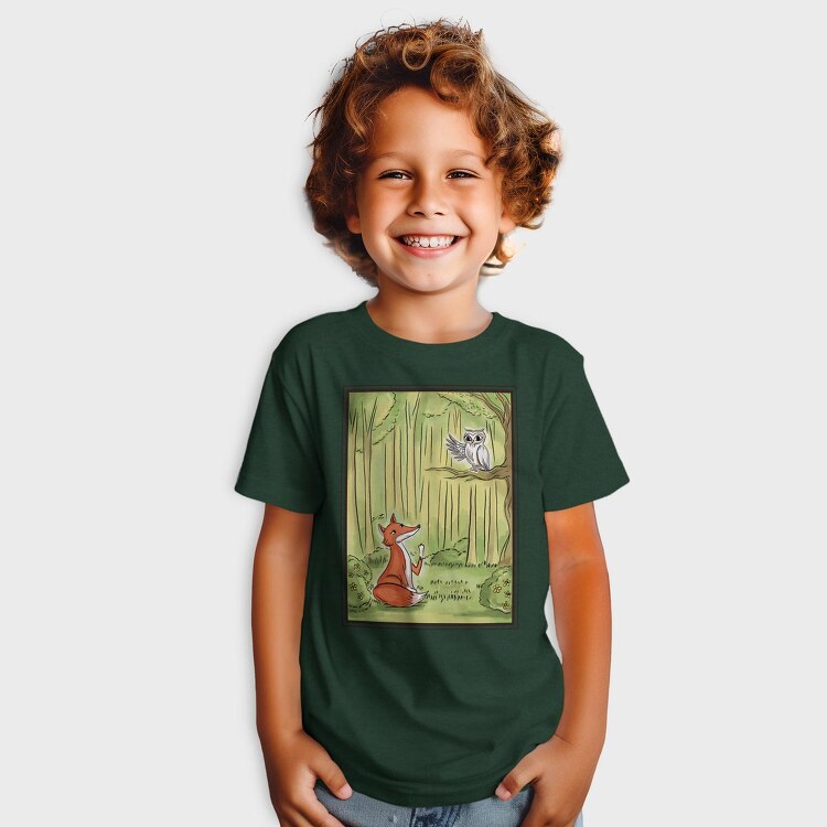 Cute Fox And Owl, Tricou Copii