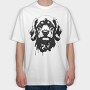 Dog Monochrome Portrait, Tricou Oversize Barbati (Unisex)