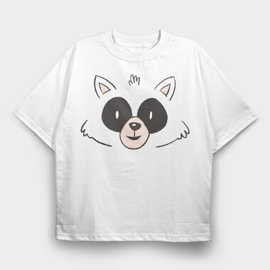 Raccoon Face, Tricou Oversize Barbati (Unisex)