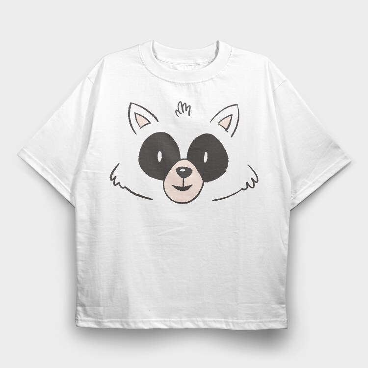 Raccoon Face, Tricou Oversize Barbati (Unisex)