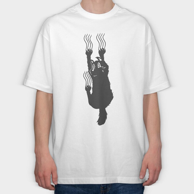 Hanging Cat, Tricou Oversize Barbati (Unisex)