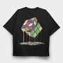 Melting Rubik, Tricou Oversize Barbati (Unisex)